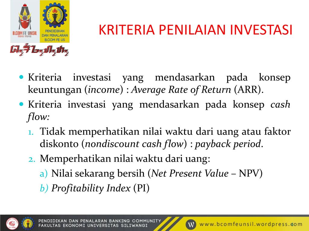 kriteria penilaian investasi dan resiko investasi forex